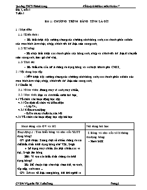 Kế hoạch bài học Tin học 7 - Chương trình cả năm - Năm học 2009-2010 - Nguyễn Thị Xuân Dung